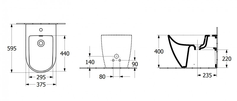 Villeroy&Boch Subway 3.0 bidet stojący 60 cm biały weiss alpin 44710001