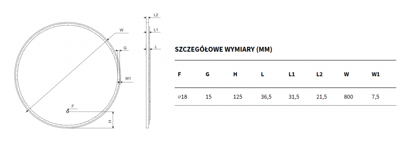 Excellent Corido lustro okrągłe LED w ramie aluminiowej 80 cm złoty szczotkowany DOEX.CO080.GB
