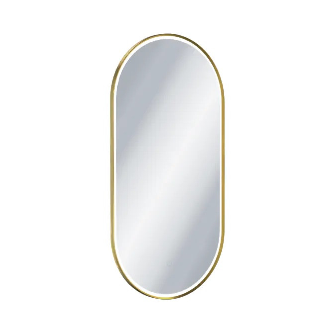 Excellent Corido lustro owalne LED w ramie aluminiowej 100x50 cm złoty szczotkowany DOEX.CO100.050.GB