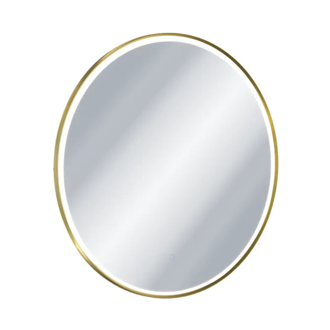 Excellent Corido lustro okrągłe LED w ramie aluminiowej 80 cm złoty szczotkowany DOEX.CO080.GB