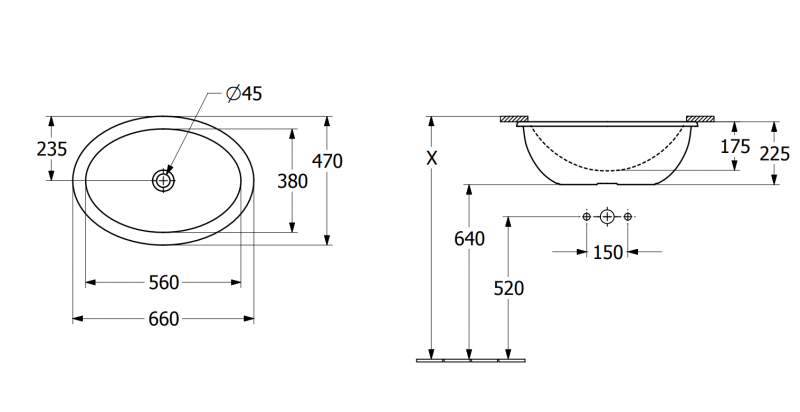 Villeroy&Boch Loop&Friends umywalka podblatowa 56x38 biała weiss alpin CeramicPlus 4A5501R1