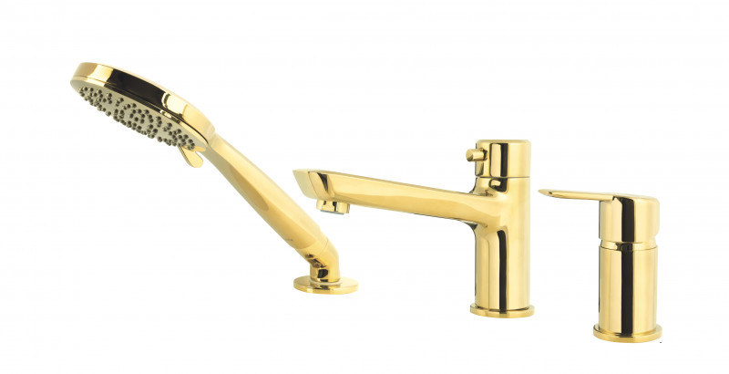 Deante Arnika bateria wannowa 3-otworowa złoty BQAZ13M