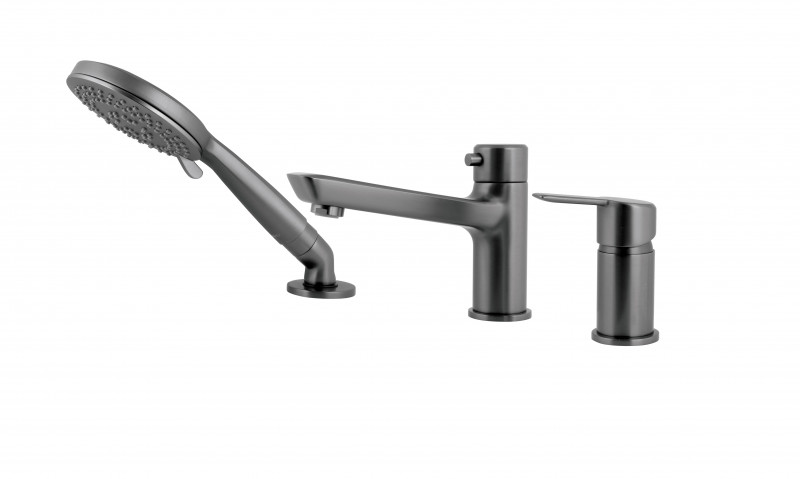 Deante Arnika bateria wannowa 3-otworowa titanium BQAD13M