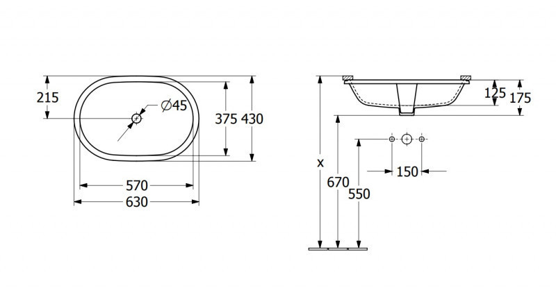 Villeroy&Boch Architectura umywalka podblatowa 57x37,5 biała weiss alpin CeramicPlus 5A7660R1