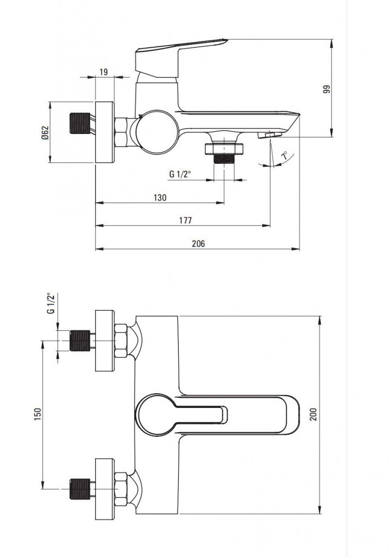 Deante Arnika bateria wannowa natynkowa titanium BQAD10N