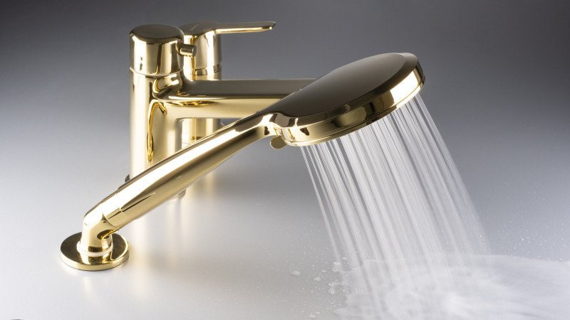 Deante Arnika bateria wannowa 3-otworowa złoty BQAZ13M