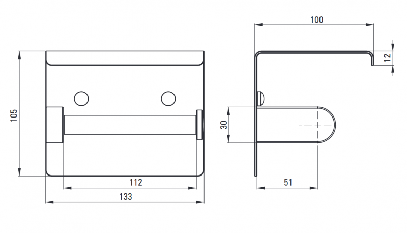 Deante Round uchwyt na papier toaletowy z półką złoto szczotkowane ADRR221