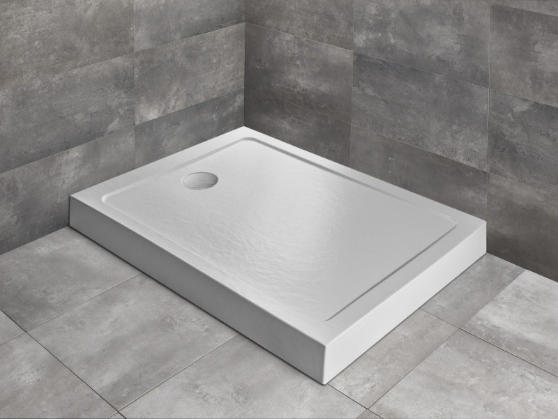 Radaway Doros F Compact Stone brodzik prostokątny płaski akrylowy zintegrowana obudowa 160x80 biały SDRFP1680-05-04S