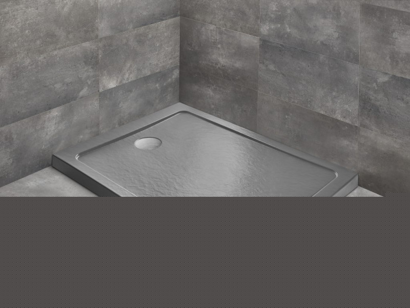 Radaway Doros F Stone brodzik prostokątny płaski akrylowy 140x100 antracyt SDRF1410-01-64S