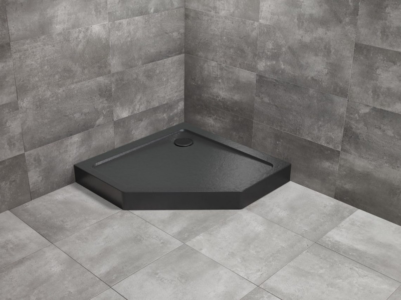 Radaway Doros PT Compact Stone brodzik pentagonalny akrylowy 100x100 czarny SDRPT1010-05-54S