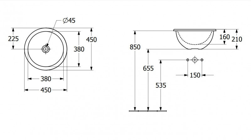 Villeroy&Boch Loop&Friends umywalka wpuszczana w blat 45x45 biała weiss alpin CeramicPlus 4A6001R1