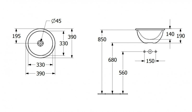 Villeroy&Boch Loop&Friends umywalka wpuszczana w blat 39x39 biała weiss alpin CeramicPlus 4A5901R1