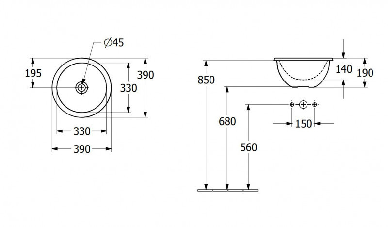Villeroy&Boch Loop&Friends umywalka wpuszczana w blat 39x39 biała weiss alpin CeramicPlus 4A5900R1