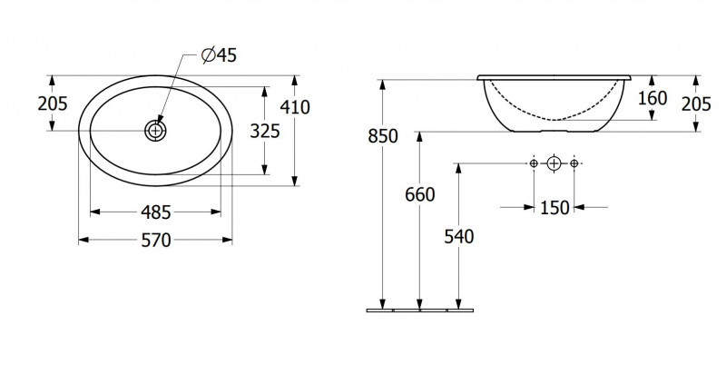 Villeroy&Boch Loop&Friends umywalka wpuszczana w blat 57x41 biała weiss alpin CeramicPlus 4A6201R1