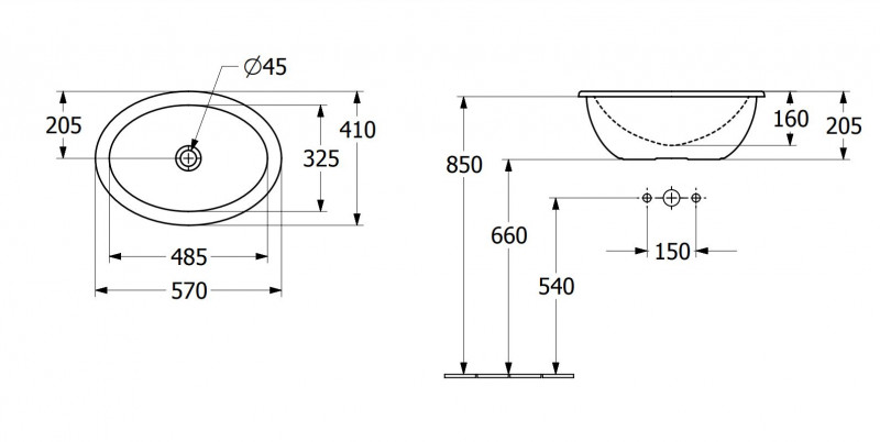 Villeroy&Boch Loop&Friends umywalka wpuszczana w blat 57x41 biała weiss alpin 4A620101