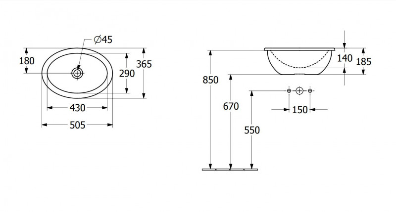 Villeroy&Boch Loop&Friends umywalka wpuszczana w blat 50,5x36 biała weiss alpin 4A610101