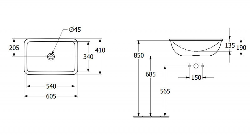 Villeroy&Boch Loop&Friends umywalka wpuszczana w blat 60x40,5 biała weiss alpin CeramicPlus 4A6501R1