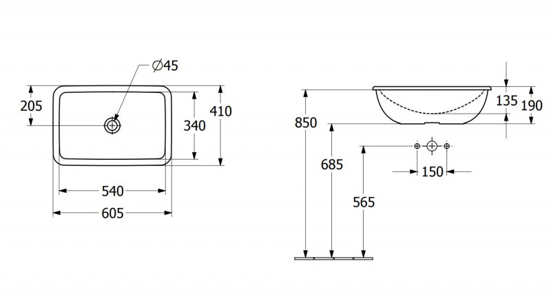 Villeroy&Boch Loop&Friends umywalka wpuszczana w blat 60x40,5 biała weiss alpin 4A650101