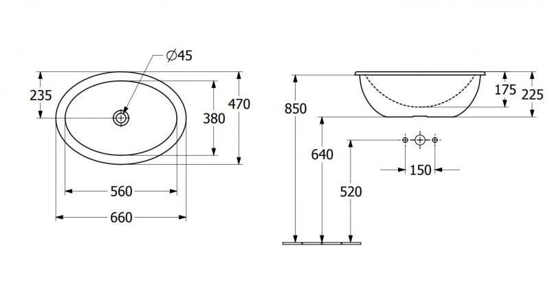 Villeroy&Boch Loop&Friends umywalka wpuszczana w blat 66x47 biała weiss alpin 4A630101