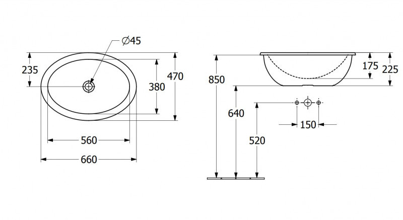 Villeroy&Boch Loop&Friends umywalka wpuszczana w blat 66x47 biała weiss alpin 4A630001