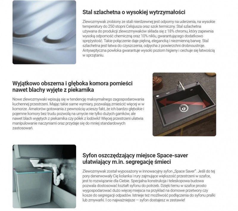 Deante Olfato Precious zlewozmywak 1 komora 45 wpuszczany / podwieszany titanium ZPO_D10A