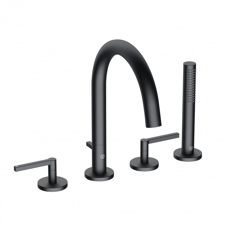 Kludi Nova Fonte Puristic bateria wannowa czterootworowa czarny mat 204253915