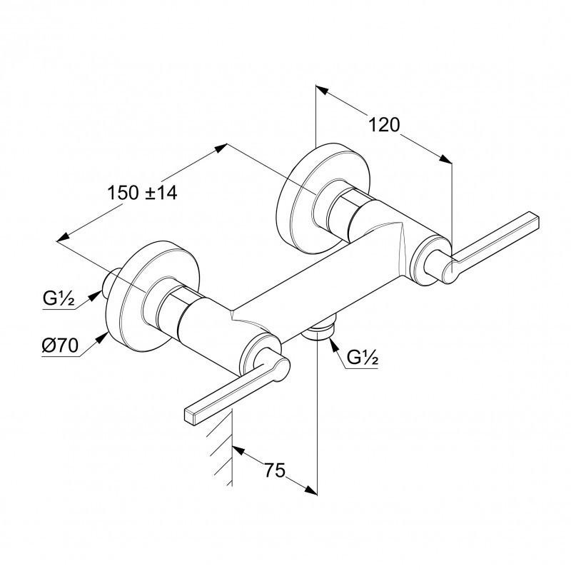 Kludi Nova Fonte Puristic bateria prysznicowa natynkowa biały mat 207105315