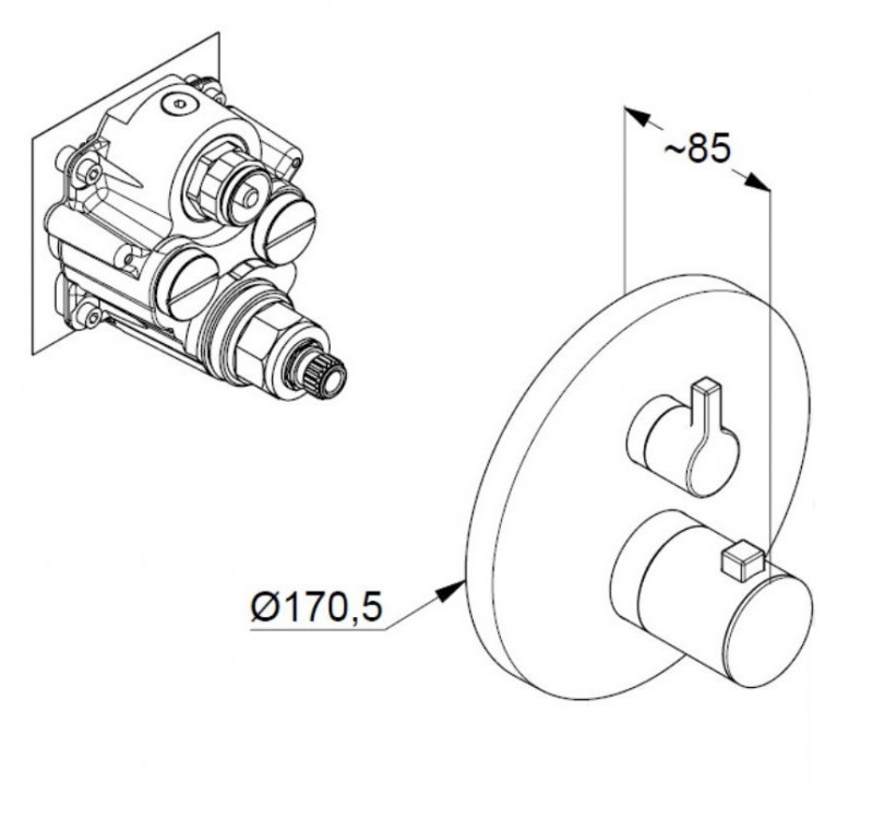Kludi Nova Fonte termostatyczna bateria prysznicowa podtynkowa czarny mat 208353915