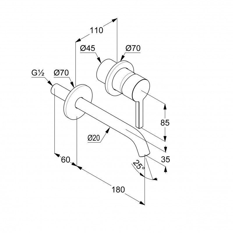 Kludi Nova Fonte Pura bateria umywalkowa podtynkowa 180 mm biały mat 202445315