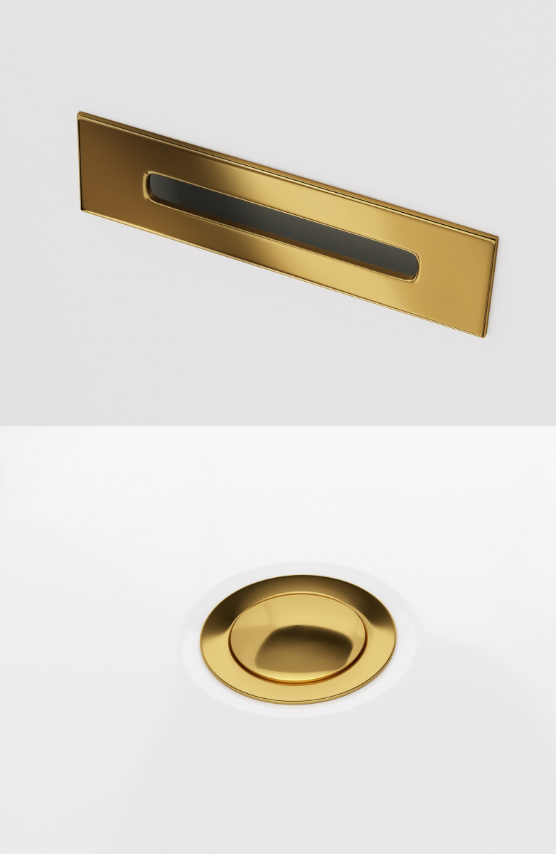 Corsan Zestaw wannowy korek klik klak z maskownicą złoty ZWKKZŁ