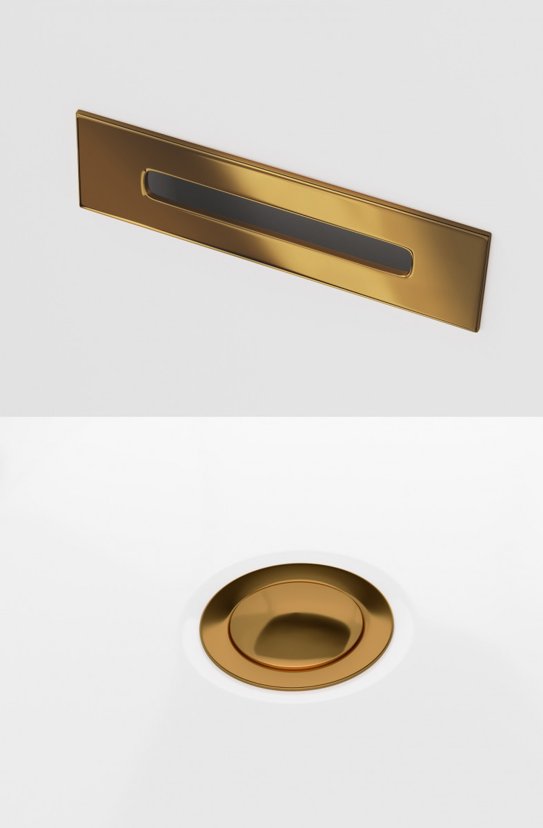 Corsan Zestaw wannowy korek klik klak z maskownicą różowe złoto ZWKKRZ