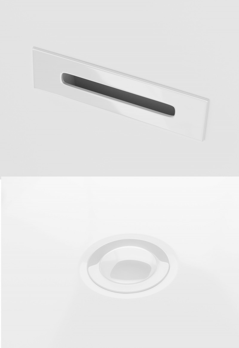 Corsan Zestaw wannowy korek klik klak z maskownicą biały ZWKKBP