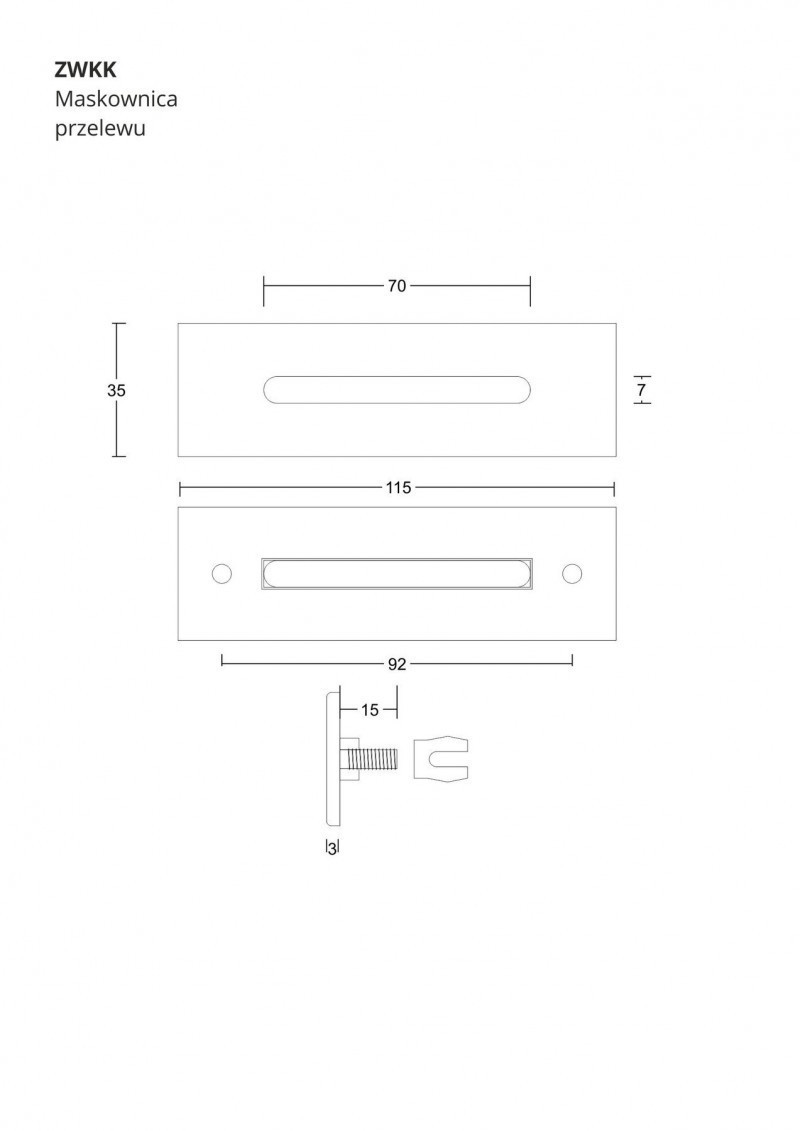 Corsan Zestaw wannowy korek klik klak z maskownicą złoty ZWKKZŁ