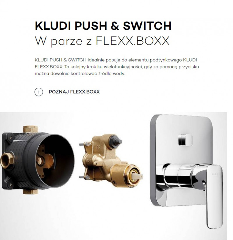 Kludi Bozz jednouchwytowa bateria wannowo-prysznicowa podtynkowa PUSH&SWITCH chrom 386590576