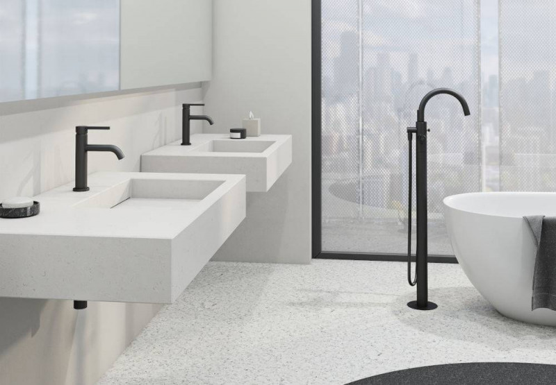 Kludi Nova Fonte Puristic bateria wannowa wolnostojąca czarny mat 205903915