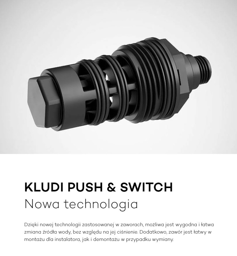 Kludi Nova Fonte Push&Switch bateria wannowo-prysznicowa podtynkowa chrom 206590515