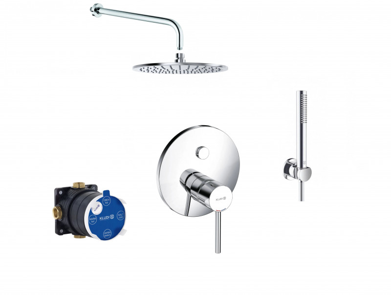 Kludi Bozz Push&Switch kompletny zestaw podtynkowy prysznicowy z deszczownica 25x25 chrom - BOZZ-25