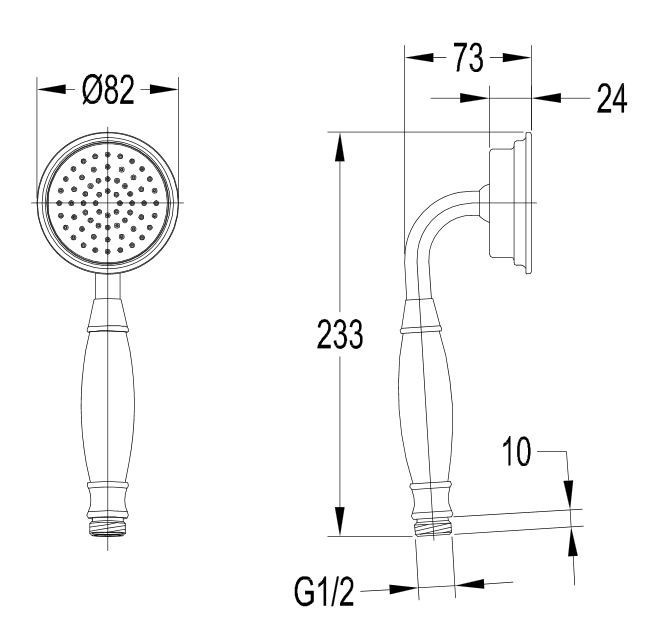 Omnires Armance słuchawka rączka natryskowa retro mosiądz szczotkowany ARMANCE-RBSB