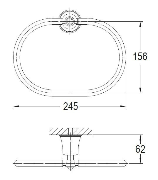 Omnires Art Line wieszak na ręcznik owalny mosiądz szczotkowany AL53230BSB