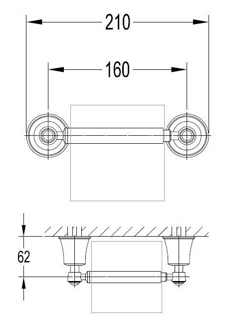 Omnires Art Line uchwyt na papier mosiądz szczotkowany AL53510BSB