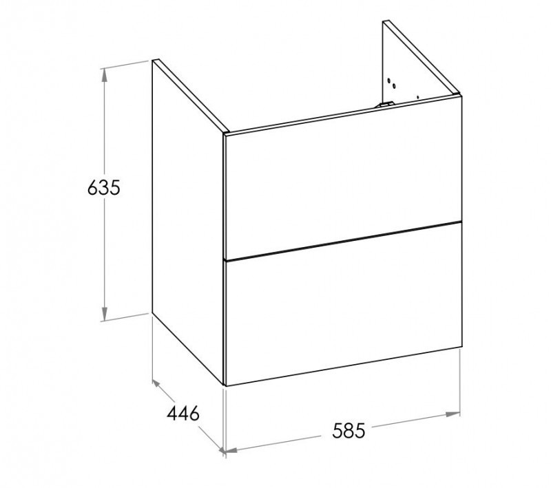 Roca Ella szafka łazienkowa podumywalkowa 60 z 2 szufladami biały mat A857769529