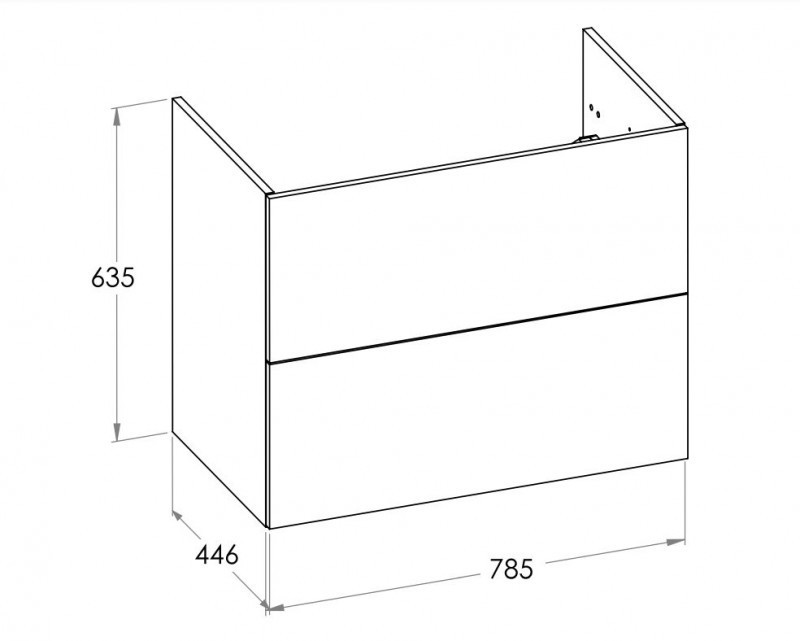 Roca Ella szafka łazienkowa podumywalkowa 80 z 2 szufladami biały mat A857770529