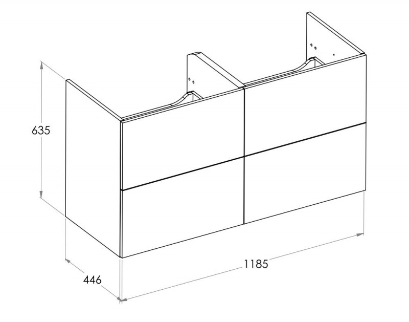 Roca Ella szafka łazienkowa podumywalkowa 120 z 4 szufladami zielony mat A857772534