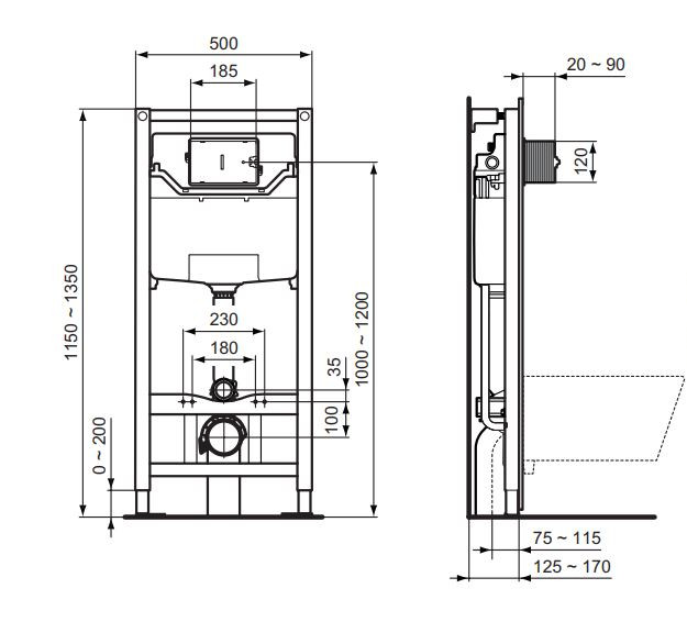 Ideal Standard ProSys stelaż podtynkowy do WC R020467