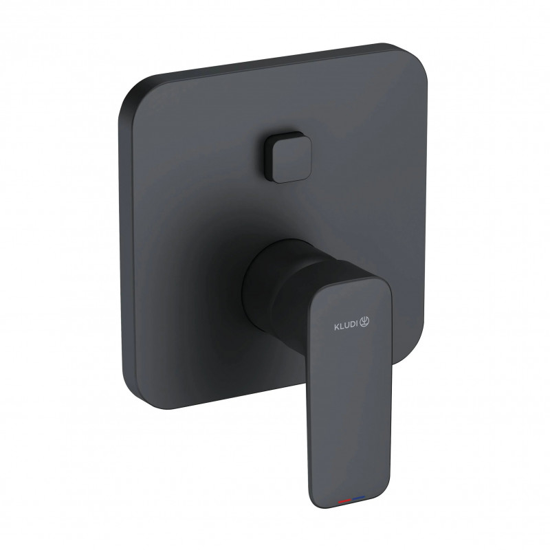 Kludi Pure&Style Push&Switch bateria wannowo-prysznicowa podtynkowa czarny mat 406593975