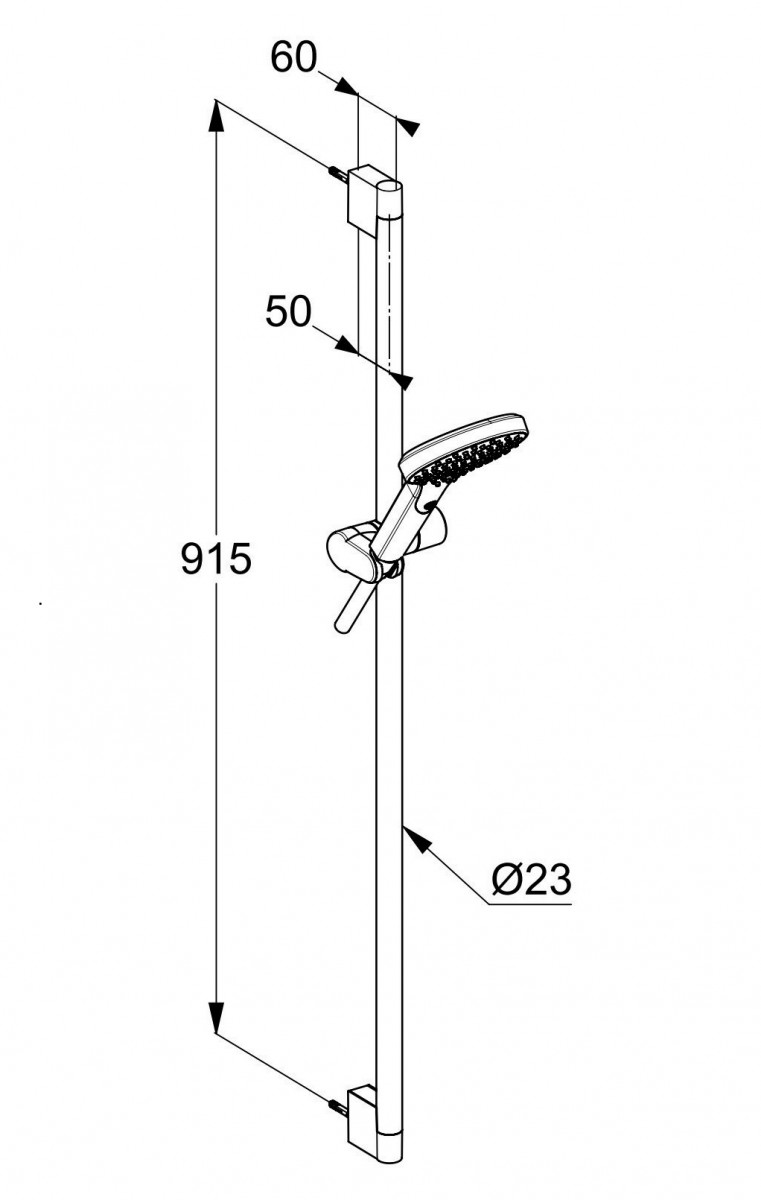 Kludi Dive X zestaw prysznicowy drążek 90 cm słuchawka 1S chrom 699100500