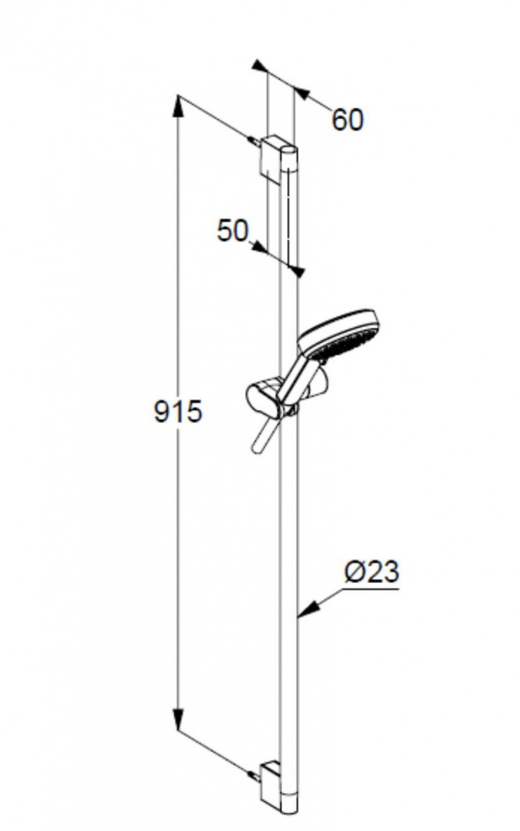 Kludi Dive S zestaw prysznicowy drążek 90 cm słuchawka 3S chrom 689300500