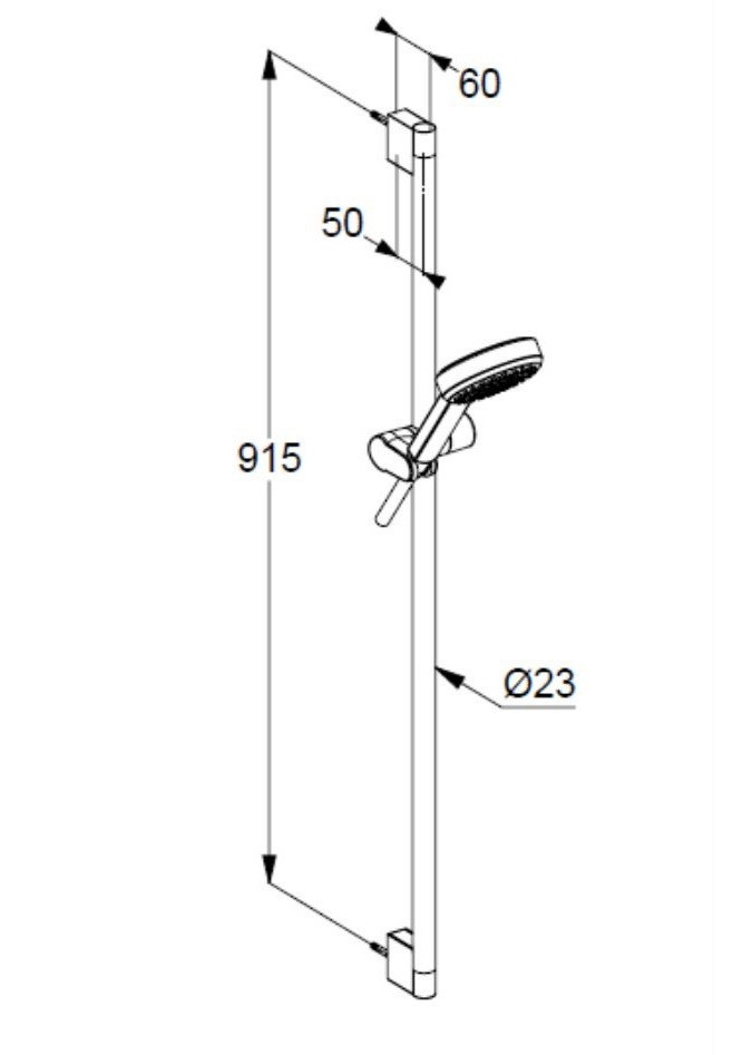 Kludi Dive S zestaw prysznicowy drążek 90 cm słuchawka 1S chrom 689100500