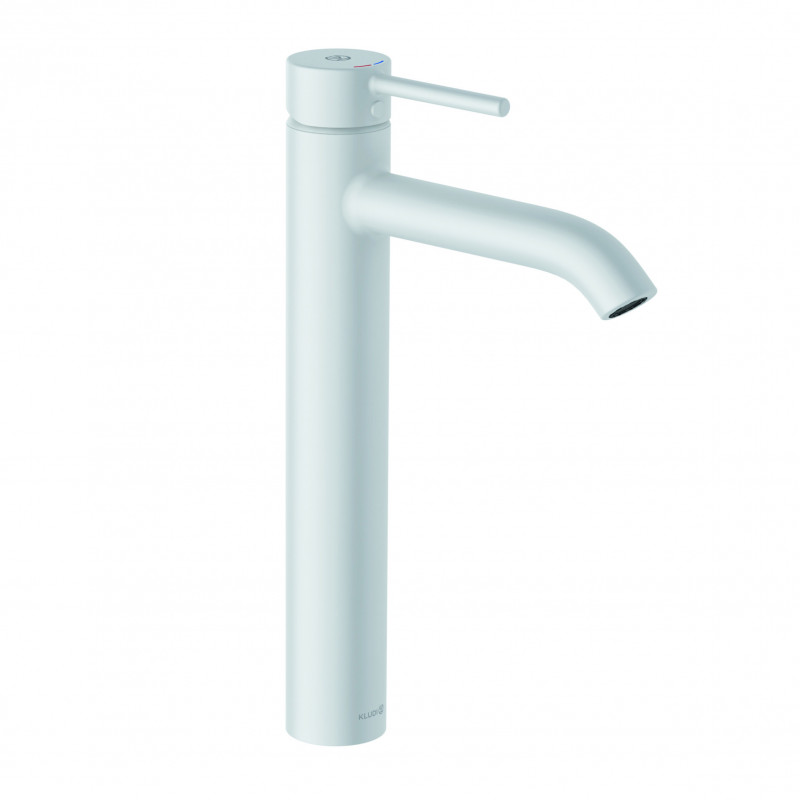 Kludi Bozz jednouchwytowa bateria umywalkowa wysoka bez korka biały matowy 382865376