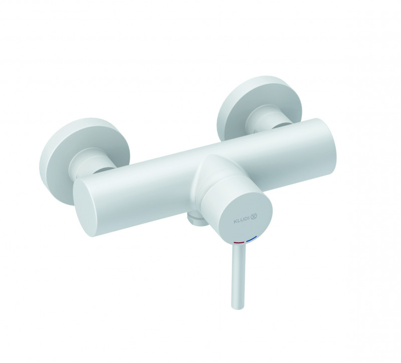 Kludi Bozz jednouchwytowa bateria prysznicowa ścienna biały matowy 388315376